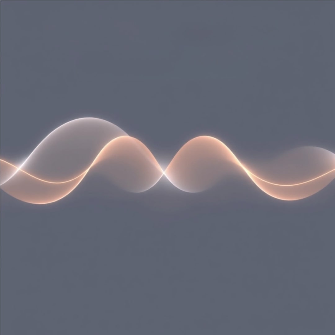 Two glowing wave patterns on a dark background.